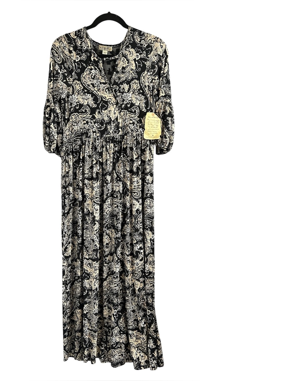 One World  Black & Cream Paisley Maxi Dress
